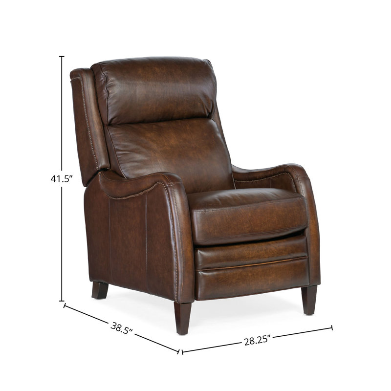 Sulema Leather Power Recliner, Manual, Dark Brown Genuine Leather