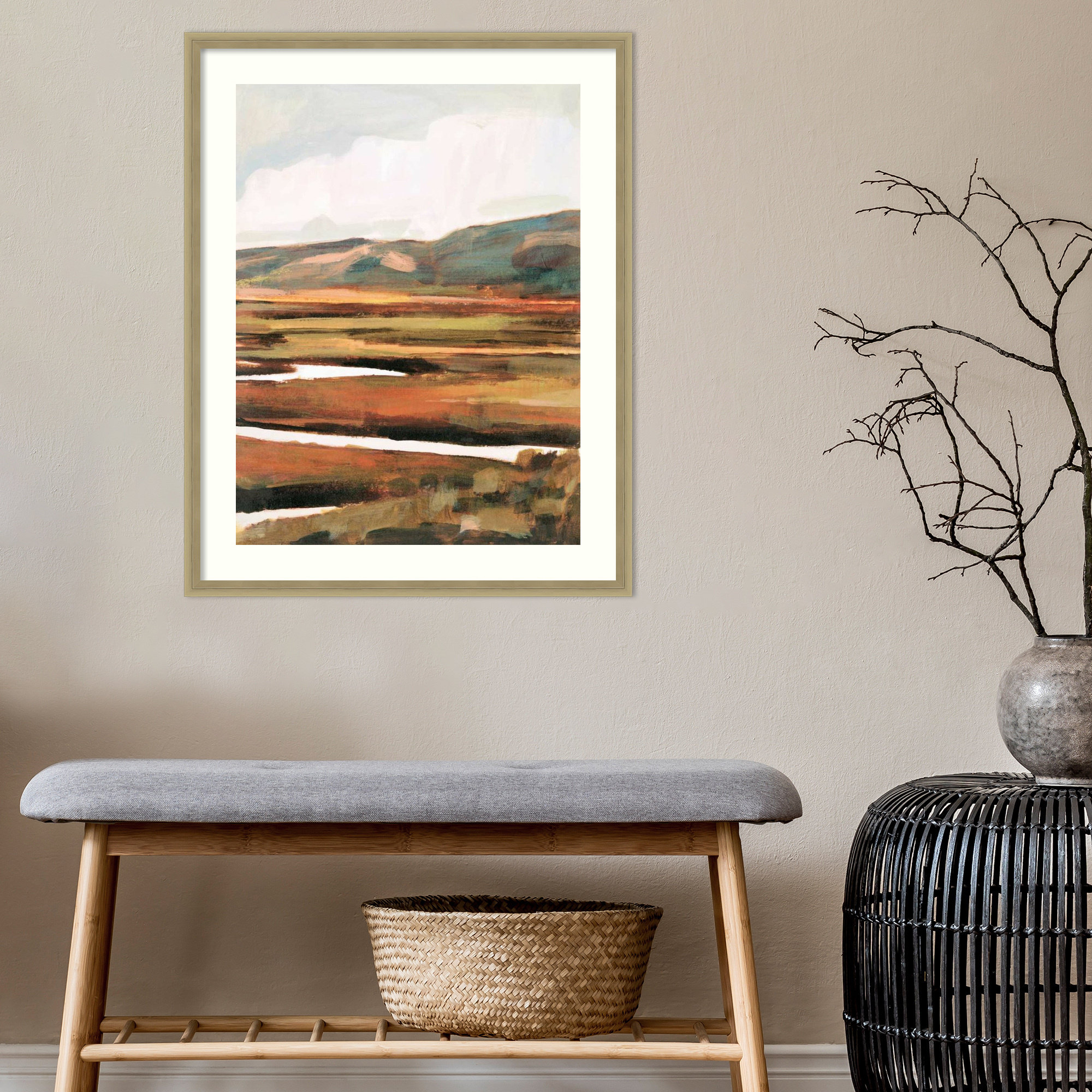 Mountain Field II by Victoria Borges, Black, 43" H x 34" W