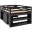 Lit mezzanine double avec 3 tiroirs, bureau et tablettes rétractables, pour une expérience supérieure