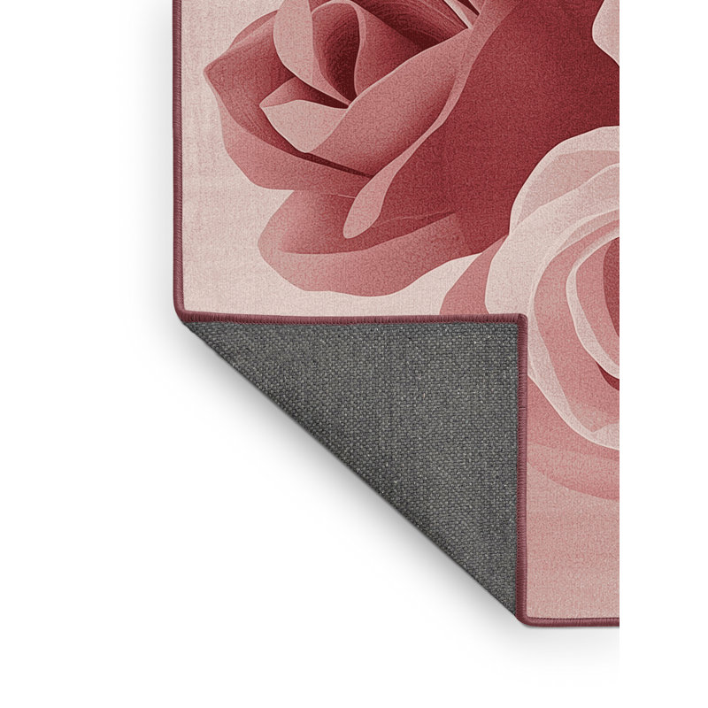 Soft Plush Faulk Valentines Modern & Contemporary Abstract Area Rug in Pink – Rose Binding, 8x12