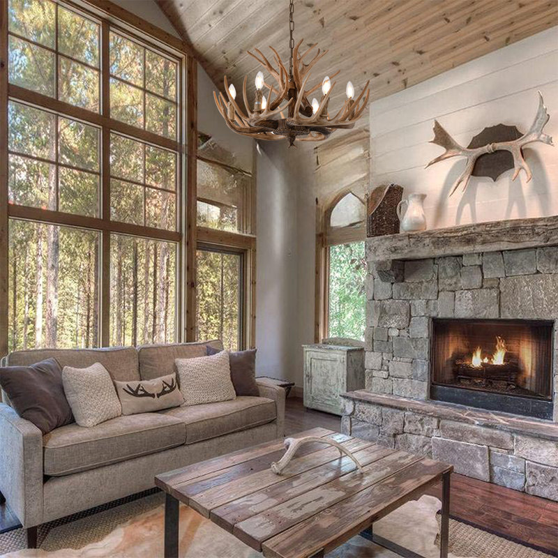 Whitmer Eclectic 6-Light Antler Chandelier