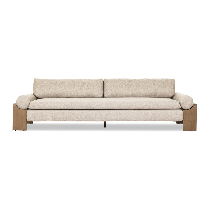 Joette Outdoor Sofa-104"-Washed Brown-FSC, Washed Brown, Ellor Beige