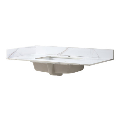 Vanity Top Side Splash In Gold Sintered Stone - 22x4inch, White, Easy Muck , Fashionable Fascinating, Simple Installation Dependability, Stable Quality Assurance Demonstration For 22x4inch To