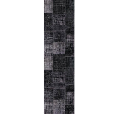 Gray Anthracite Patchwork Woven Base Decorative Carpet