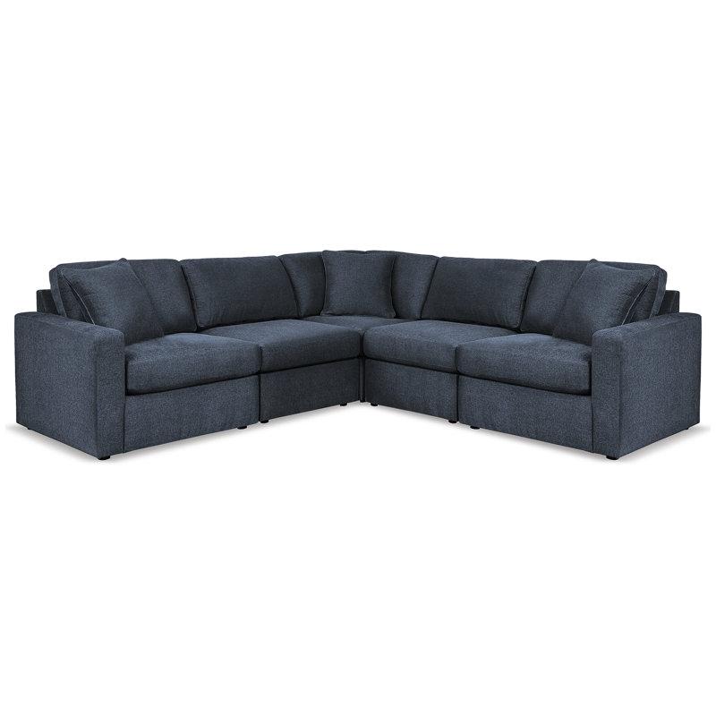 Canapé modulaire 5 pièces Chobanyan, Polyester bleu