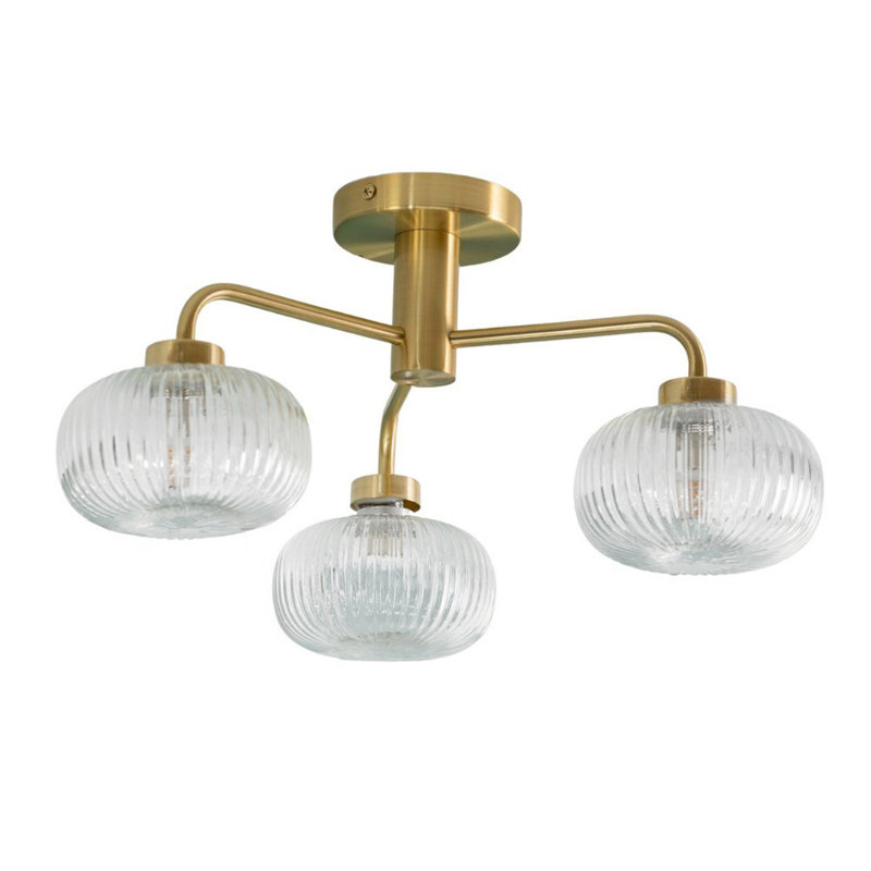 Abigahil Glass Semi Flush Mount, Smoked, Matte Black, Yes