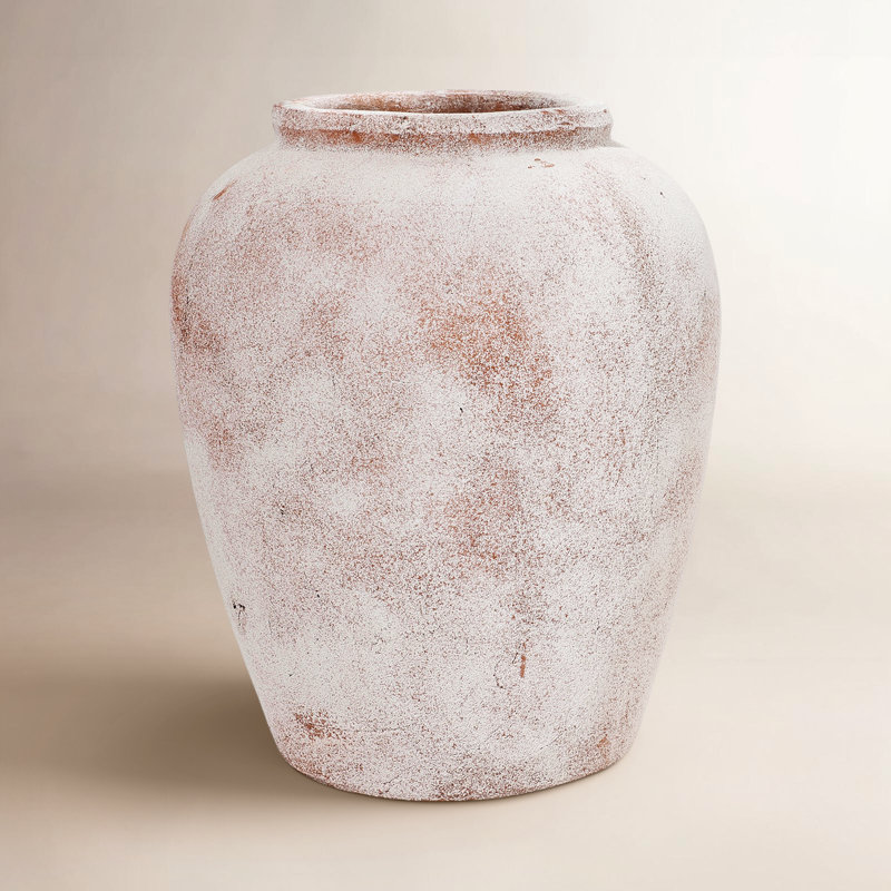 Pot décoratif en terre cuite fait à la main H 12,2 po Tova Lainie, vase rustique pour la décoration intérieure