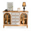 Buffet en bois massif brun et blanc
