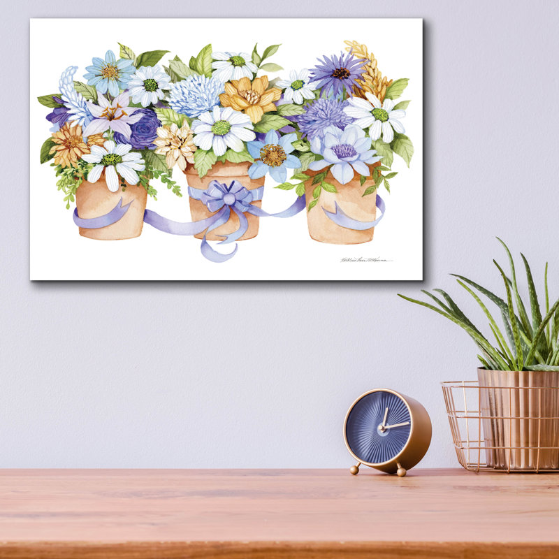 Art mural en verre Epic Art «Planters All Pretty» par Kathleen Parr, 16 po x 12 po