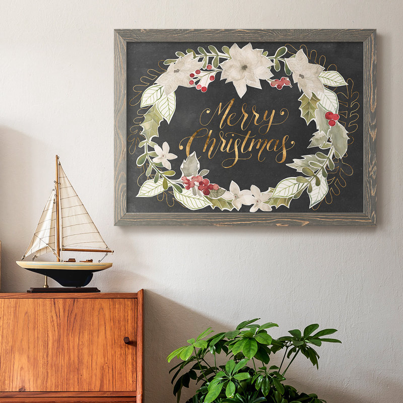 Gilded Christmas Collection A- Rustic Framed Gallery Wrapped Canvas, Gris, H 28 po x l 42 po x P 1,5 po