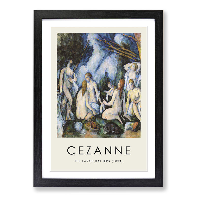 Bathers Vol.7 by Paul Cezanne - Picture Frame Graphic Art, Black Framed, 48cm H x 36cm W x 2cm D