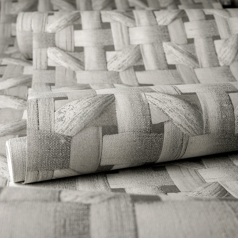 Chelchowska Pepper Collection Shimmer Finish Octogonal Honeycomb Seta 10.05m x 53cm Wallpaper Roll, Grey