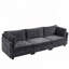 Canapé 3 places en tissu chenille profond-601297865