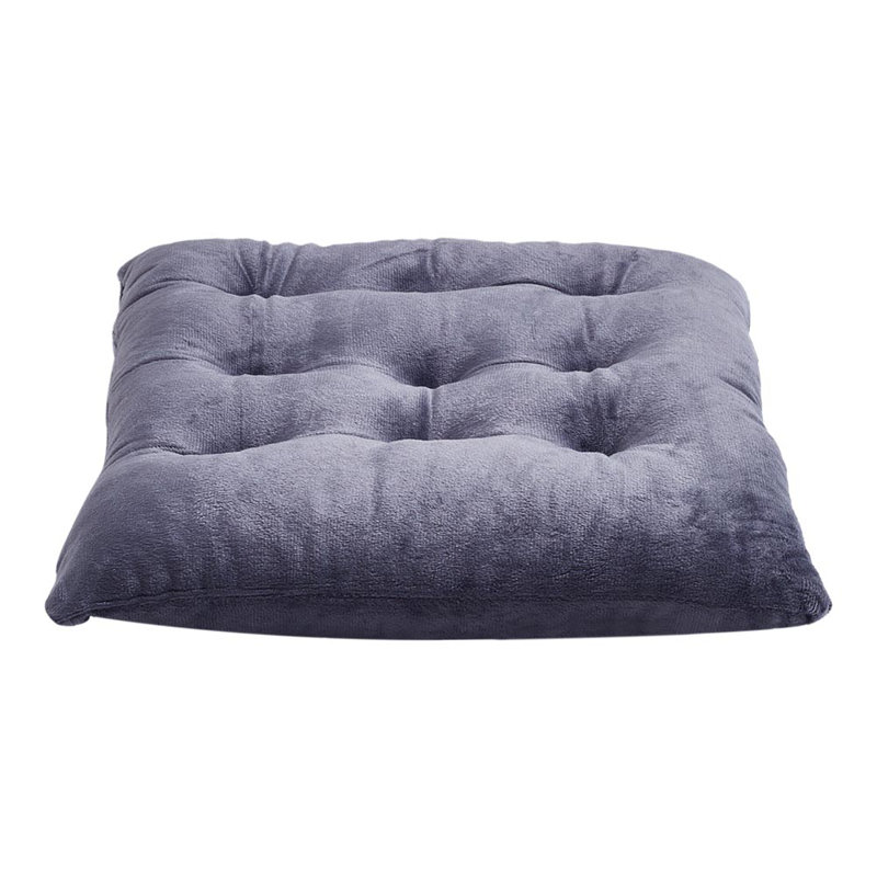 Dark Grey Chair Seat Cushion Pad with Straps