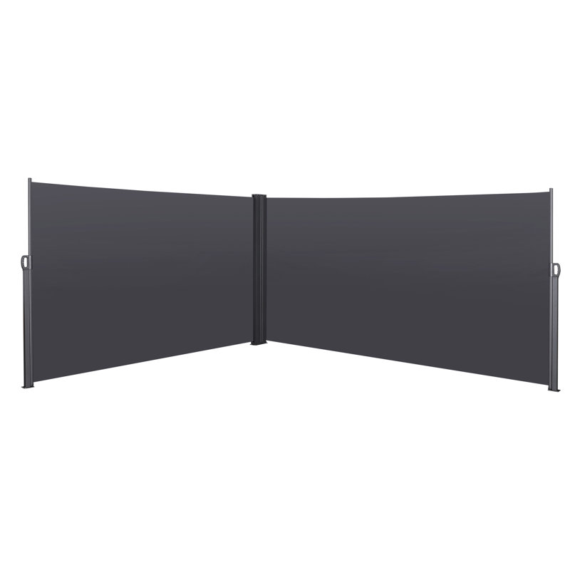 Auvent de séparation de patio rétractable à l'eau 276 "X 71", écran latéral gris et eau, L 275,92 po x P 72,89 po