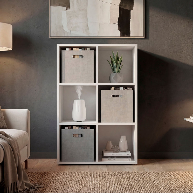 Gridley Apex 6-Cube Storage Organizer with 3 Fabric Bins