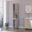 Garde-manger à 2 portes et 2 tablettes Devoux en pin clair et gris