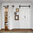 84'' Solid Manufactured Wood Louvered - primed with Installation Hardware Kit Bi Fold Barn Door-99309711