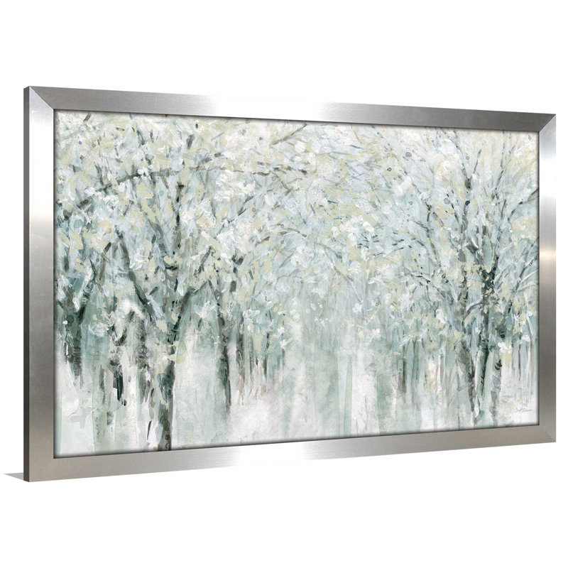 « winter brume », reproduction de peinture à l’huile encadrée, H 21,5 po x l 27,5 po x P 0,75 po