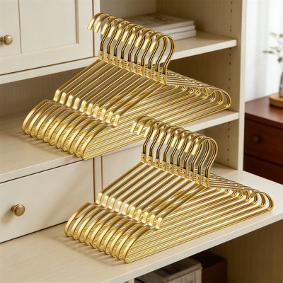 40-Packpremium Matte Gold Aluminum Hangers – Ultra-Sleek, Durable, And Lightweight For All Your Garments