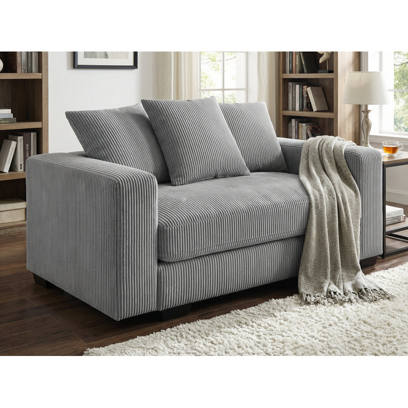 Fauteuil simple Corduroy, Gris clair