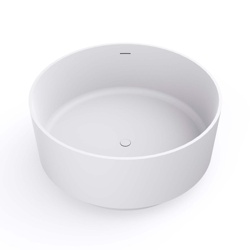 49 po. Baignoire de trempage autoportante de forme ronde pour salle de bain