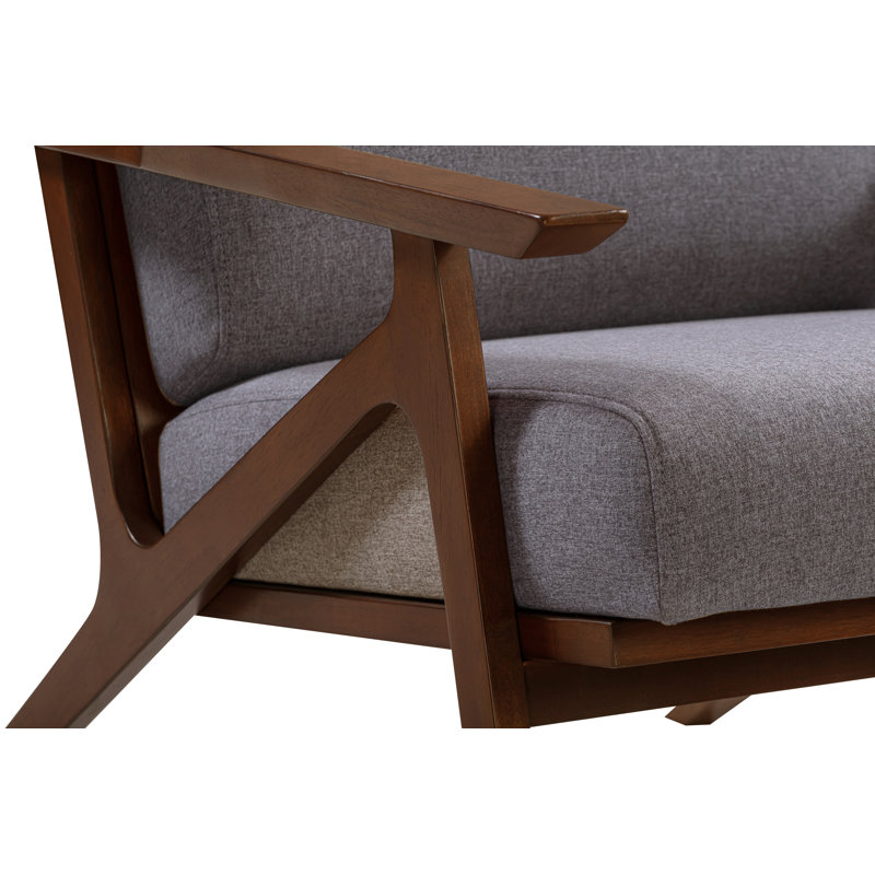 Chaise longue Cue gris noyer foncé, Polyester gris / noyer foncé