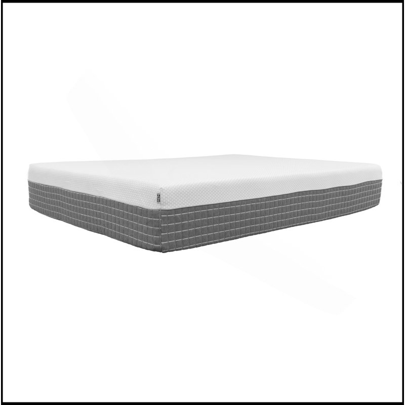 Matelas en mousse viscoélastique hybride et à ressorts Rechargez 5 couches, 12 pouces, blanc et gris, Lit double