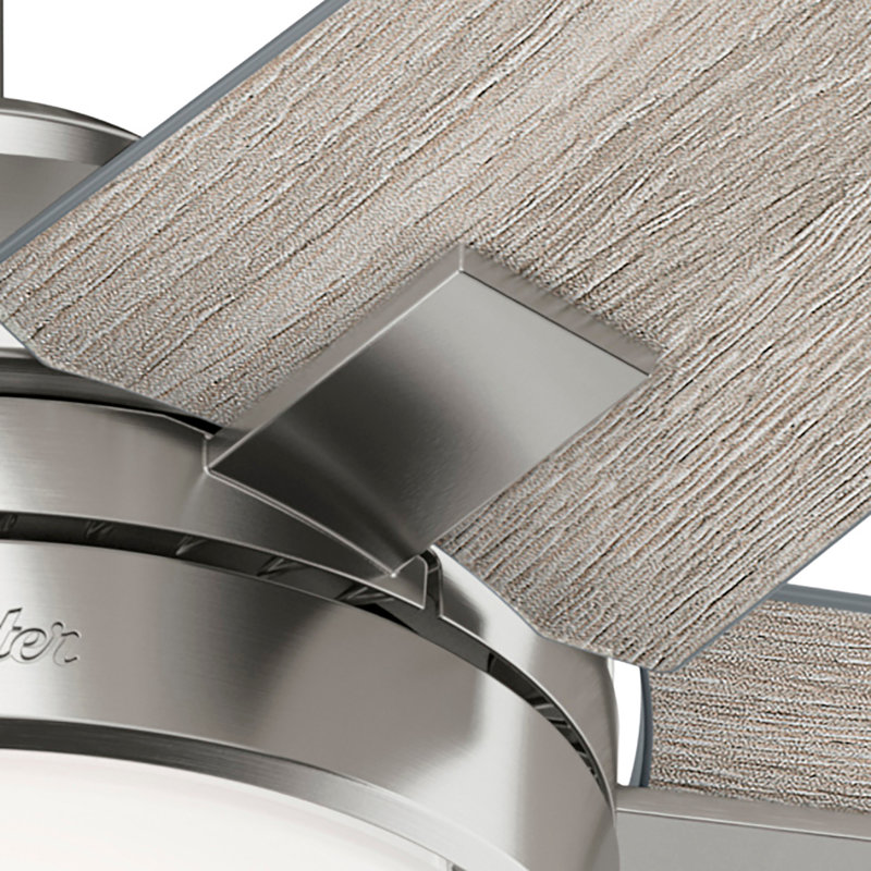 Hunter 44" Brushed Nickel Ceiling Fan with Light Gray Oak Blades