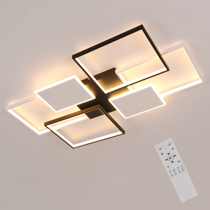 Creative Geometric Dimming Square LED Ceiling Light With Remote