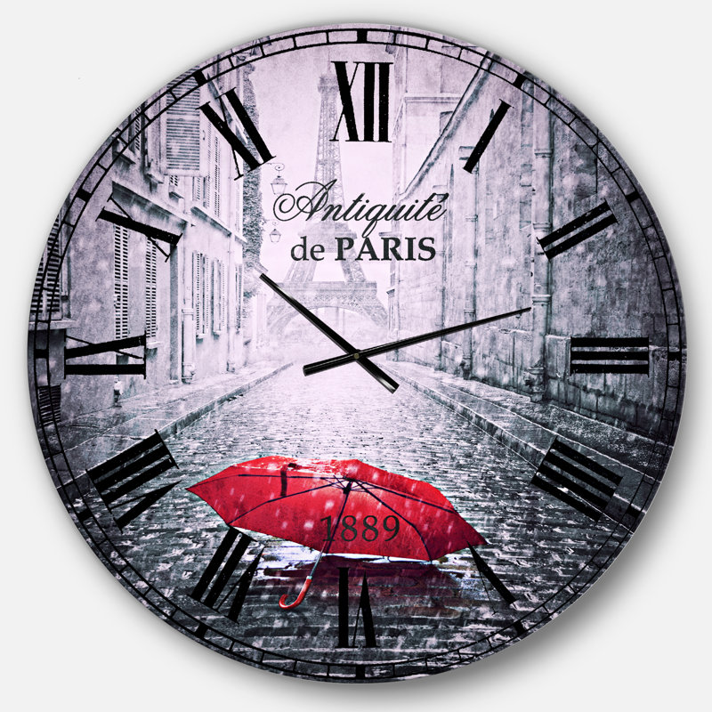 Vue Eiffel de la rue Paris - Horloge murale campagne française, Grand