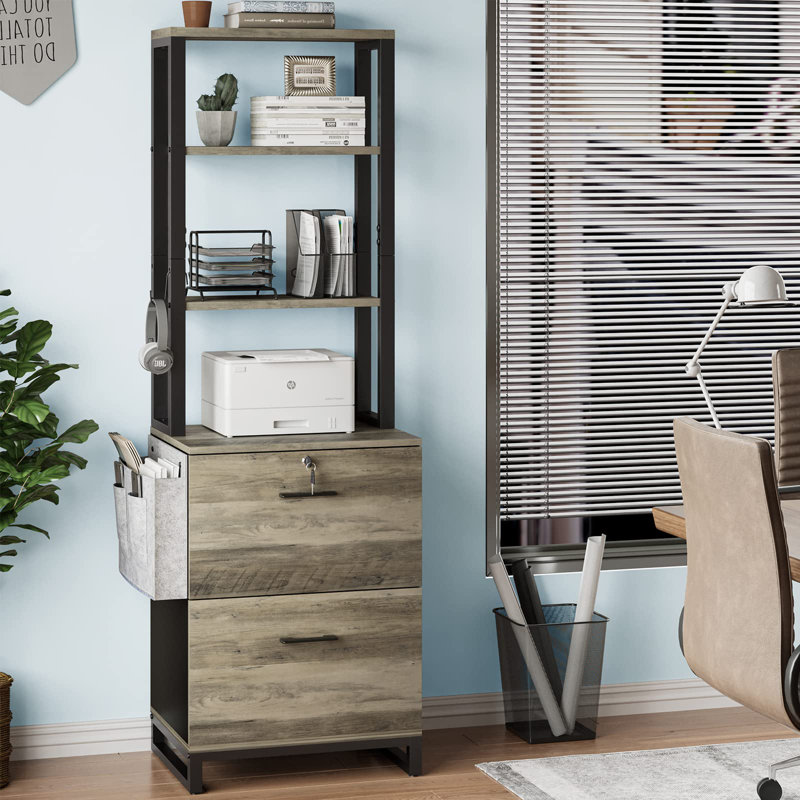 Classeur vertical 2 tiroirs Mandip, Grey