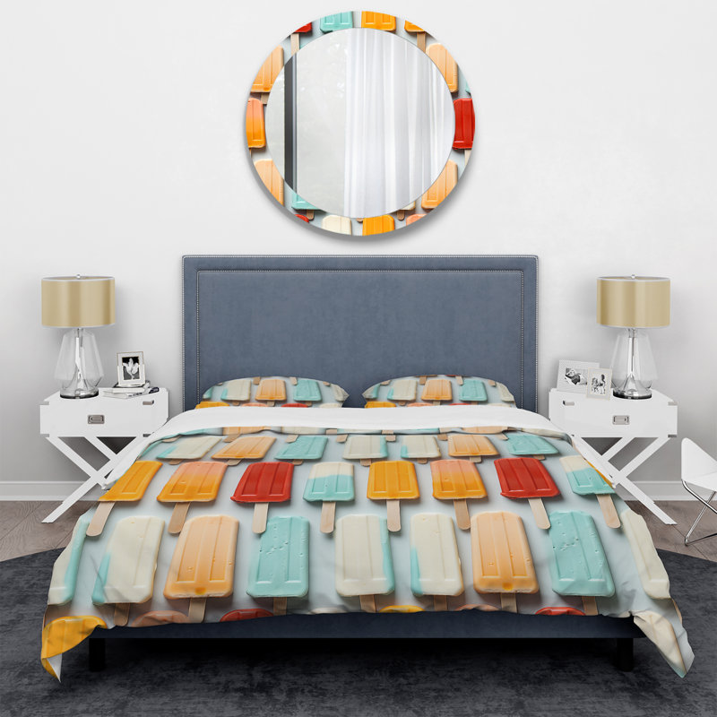Literie Popart Popsicle Parade, Housse de couette simple + 1 taie décorative stan