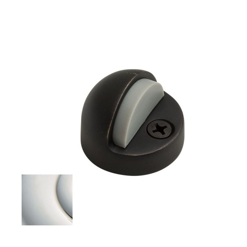 Dome Bumper Floor Mount Stop, Polished Nickel, 1.35" H x 1.875" W x 1.03" D