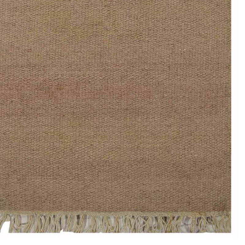 Tapis de couloir en laine Kilim tissés à la main et à plat Abd-Ulmoeen - Tapis de couloir, couleur crème, motif uni uni, tapis faits à la main à poils courts pour le salon, la chambre à coucher