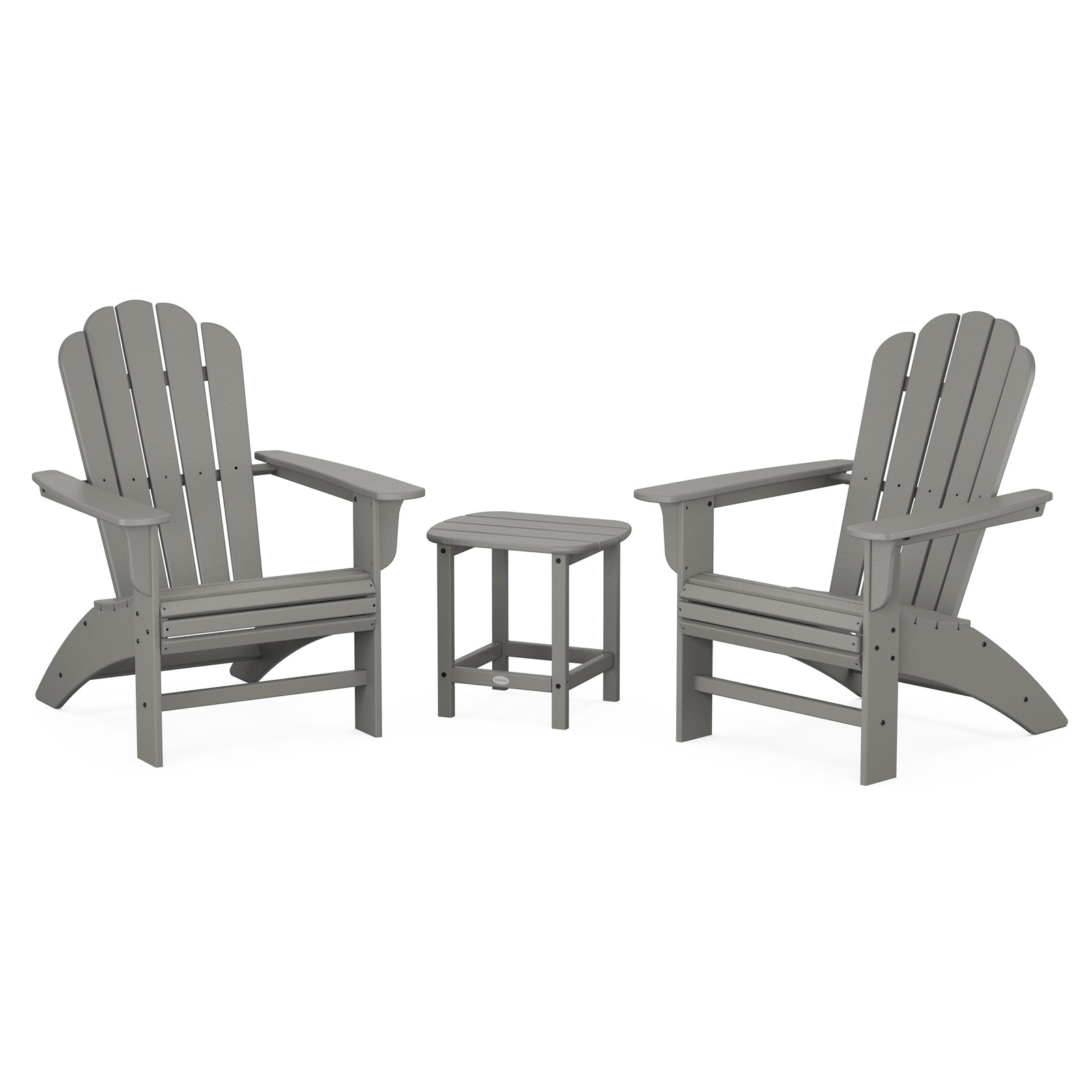 POLYWOOD Country Living Adirondack Chair Set, Slate Gray