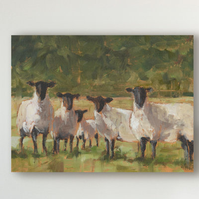 « brebis family ii », peinture sur toile tendue