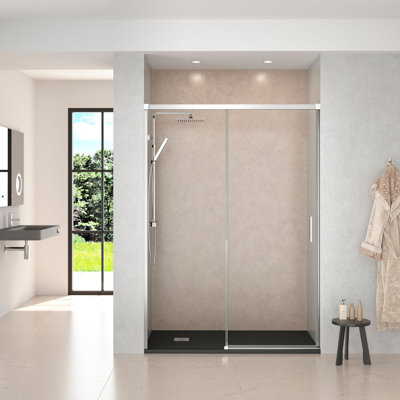 DAX Helsinki 58 to 60" W x 77" H Framed Sliding Shower Door