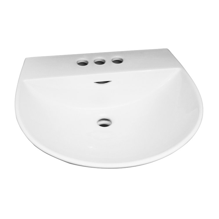 Barclay Reserva 450 16.12'' White Vitreous China U-Shaped Bathroom Sink with Overflow