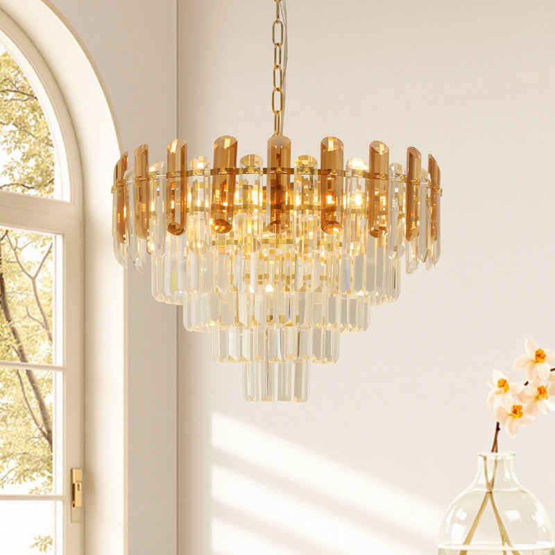 Lustre tambour en cristal 8 lumières