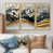 Toile avec cadre flottant or