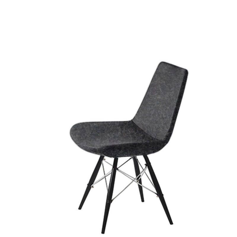 Shinkle 17'' H Faux Leather Upholstered Side Chair, Black, White Leatherette