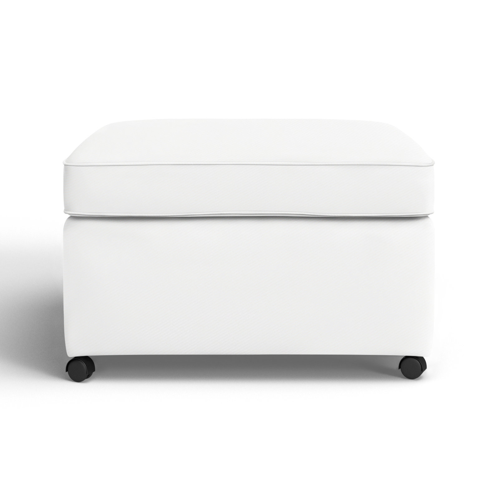 Rika Upholstered Ottoman, Classic Bleach White Twill