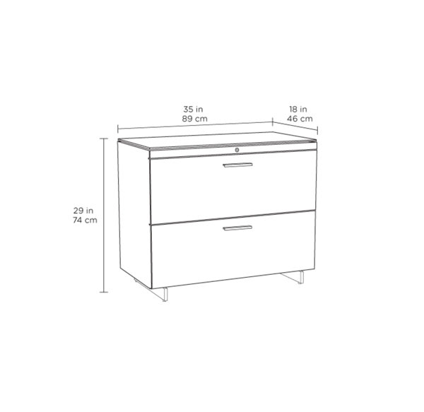 Centro 35'' Wide 2 -Drawer File Cabinet