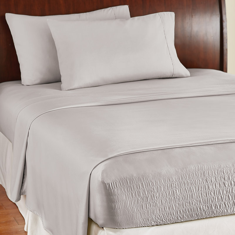 Gray Full Soft Microfiber Sheet Set with Pillow Cases