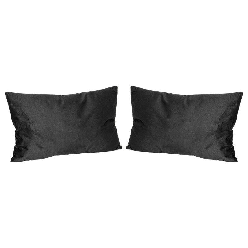 Rectangular Lumbar Cushion with Filling, Black