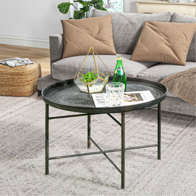 Table basse 24 po avec plateau martelé
