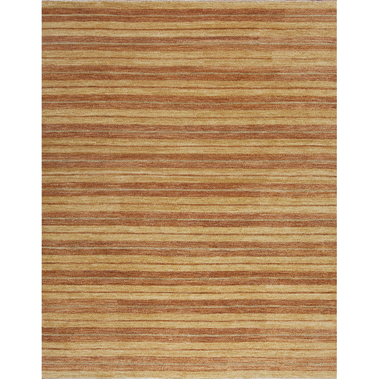 Textures Hand Knotted Wool Striped Area Rug