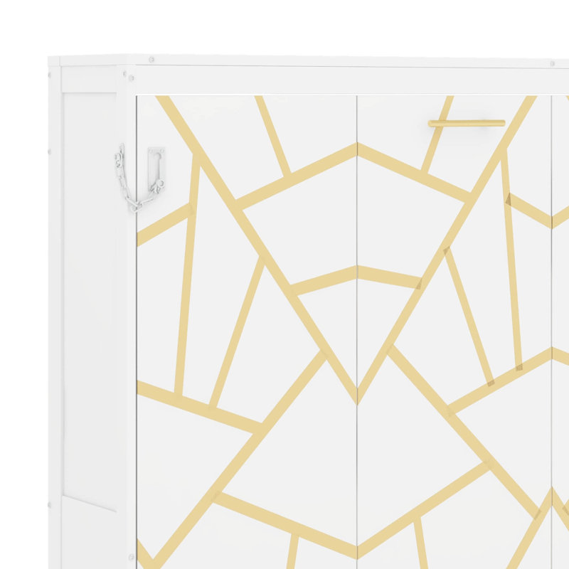 Lit escamotable avec motif imprimé tendance, éclairage DEL sous le lit et prise USB intégrée, lit mural peu encombrant, Queen