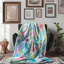 Plaid Watercolor Flowers - 1 pièce Sherpa Premium-100914762